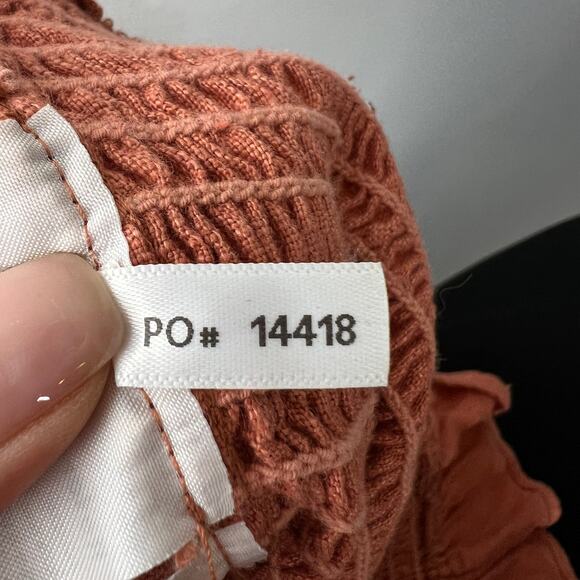 Reformation Hilary Coral Mini Smocked Dress Linen Square Double Puff Sleeves L - Picture 10 of 10